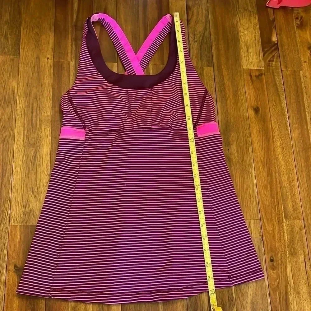 Lululemon Stuff Your Bra Tank Hyper Stripe Raspberry Glo